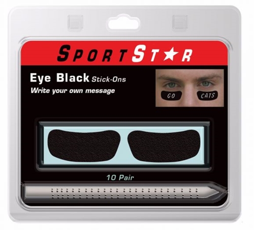 SportStar Pro-Style Eye Black with Marker - Sort
